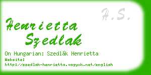 henrietta szedlak business card