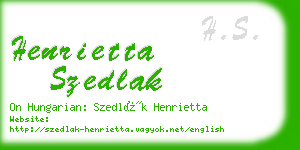 henrietta szedlak business card